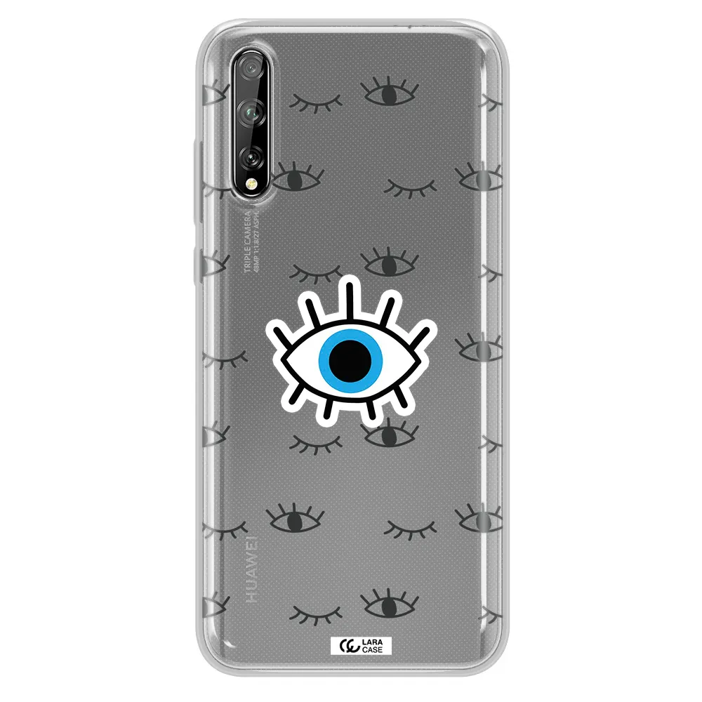 A Blue Eye With Black Eyeballs And Eyelashes Huawei P Smart S Clear Tpu Case