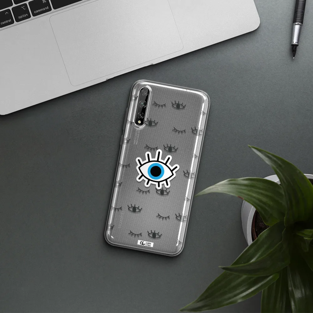 A Blue Eye With Black Eyeballs And Eyelashes Huawei P Smart S Clear Tpu Case