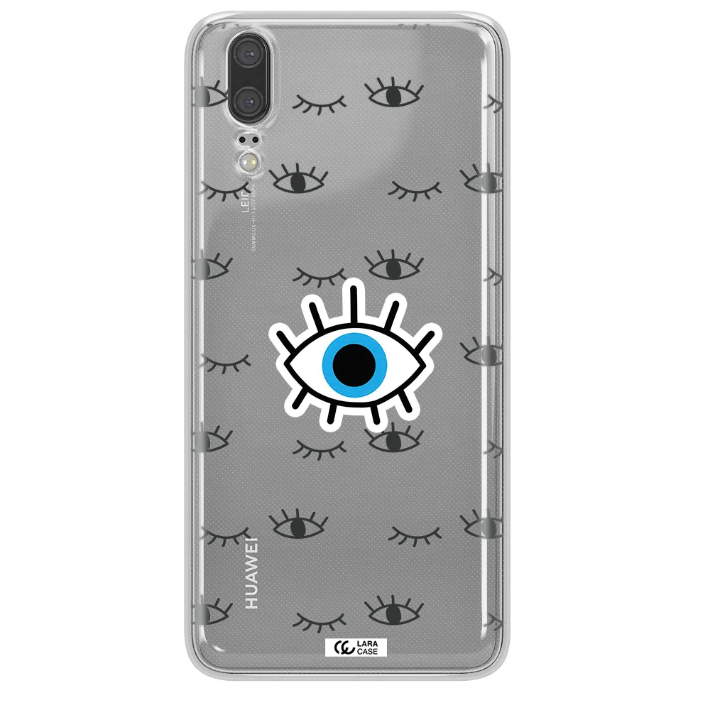 A Blue Eye With Black Eyeballs And Eyelashes Huawei P20 Clear Tpu Case