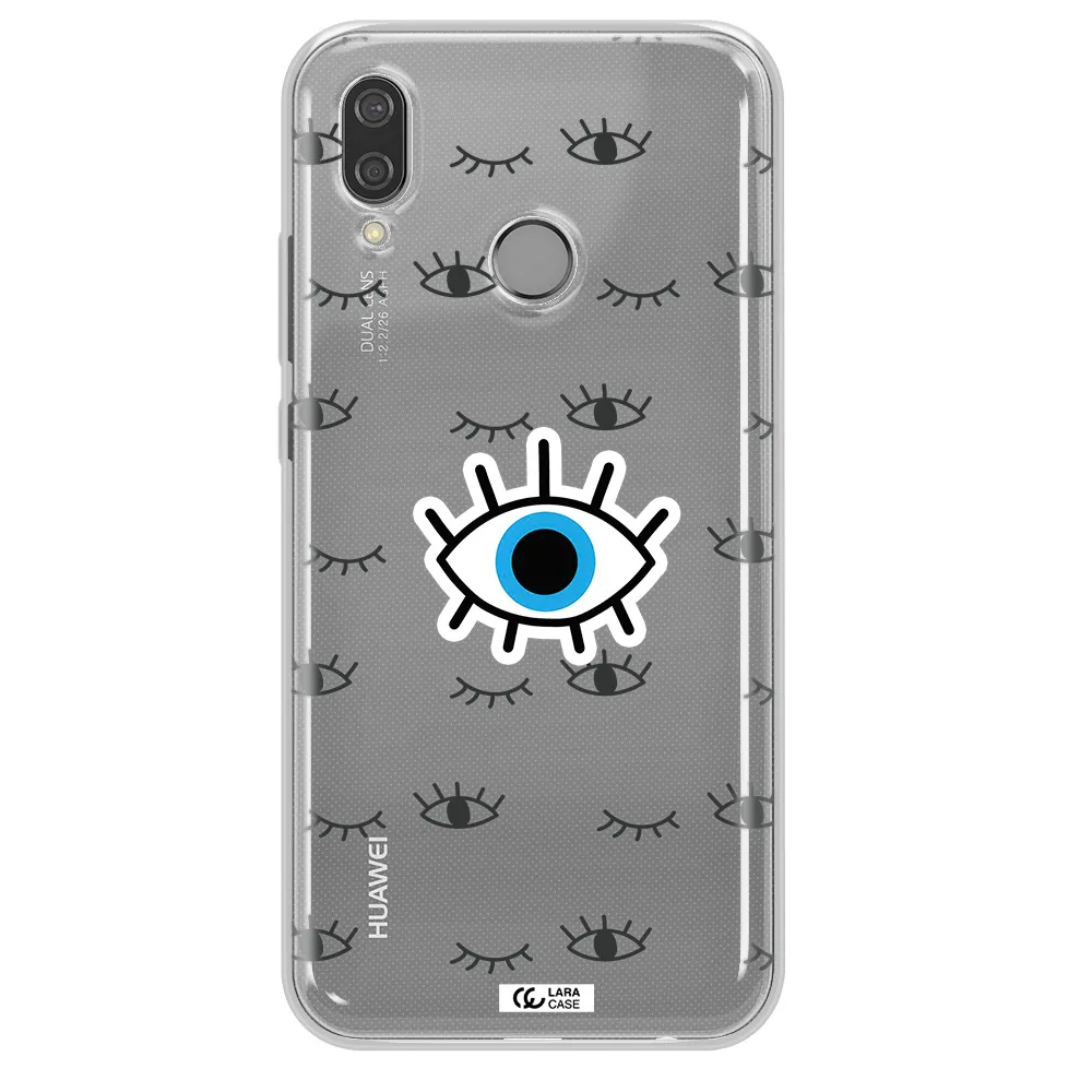 A Blue Eye With Black Eyeballs And Eyelashes Huawei P20 Lite Clear Tpu Case
