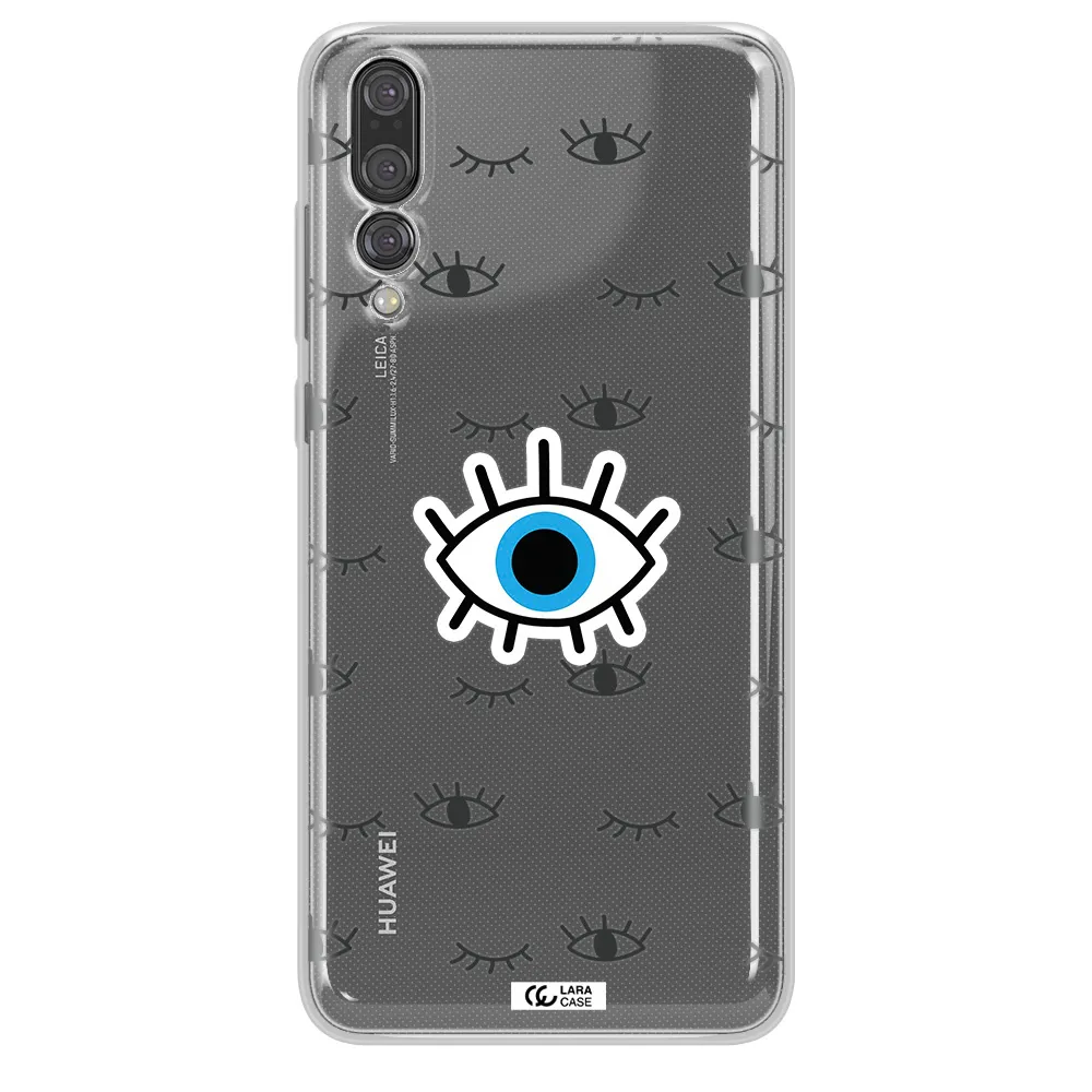 A Blue Eye With Black Eyeballs And Eyelashes Huawei P20 Pro Clear Tpu Case