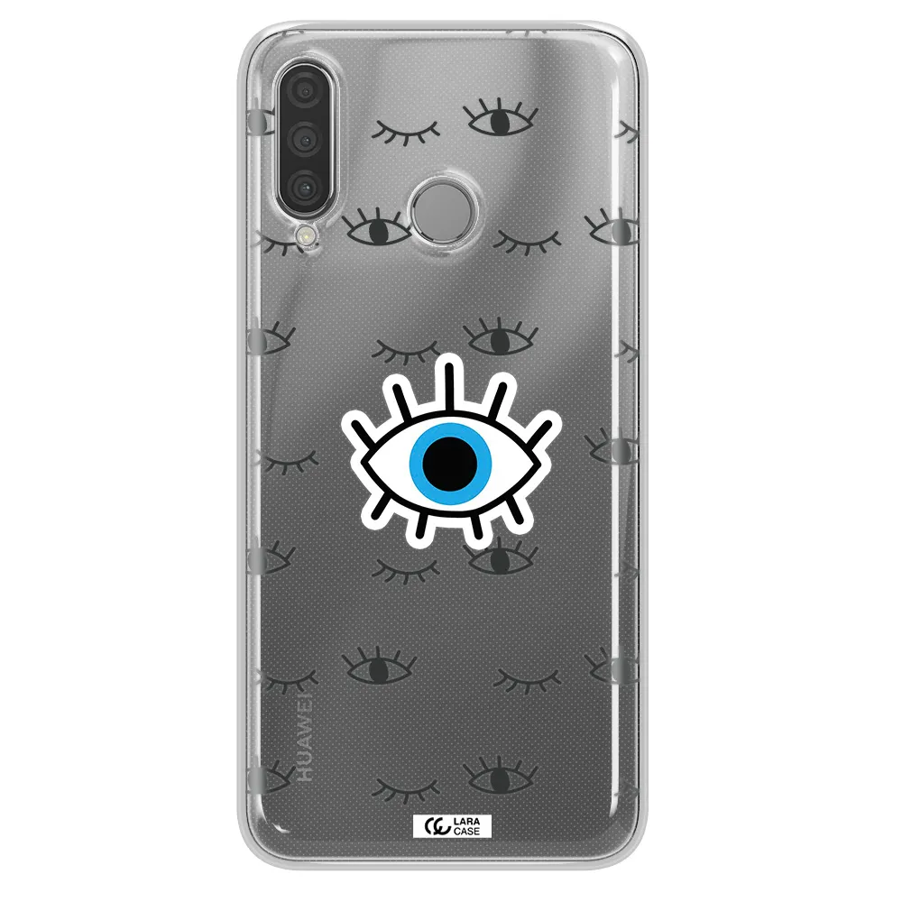 A Blue Eye With Black Eyeballs And Eyelashes Huawei P30 Lite Clear Tpu Case