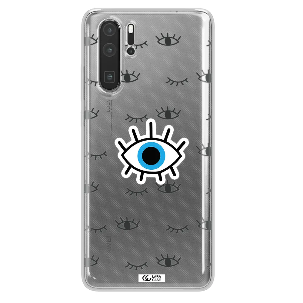 A Blue Eye With Black Eyeballs And Eyelashes Huawei P30 Pro Clear Tpu Case