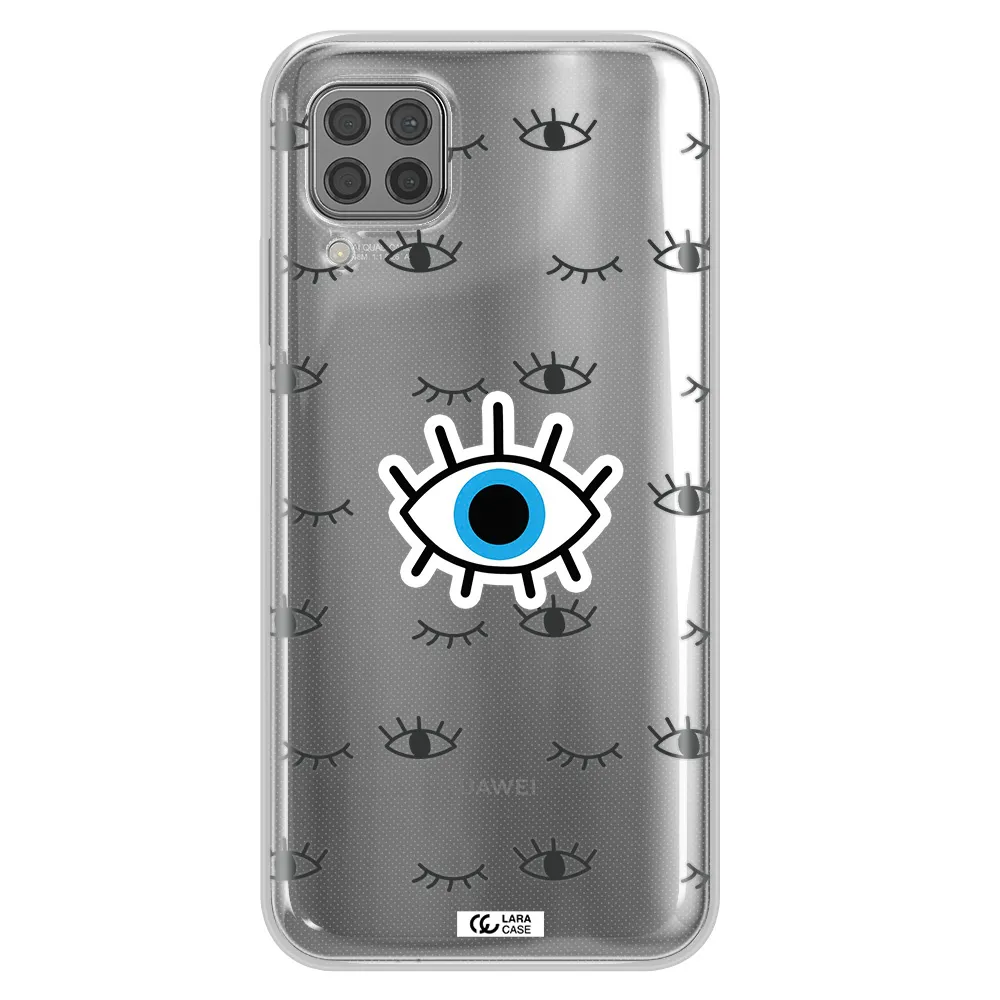 A Blue Eye With Black Eyeballs And Eyelashes Huawei P40 Lite Clear Tpu Case