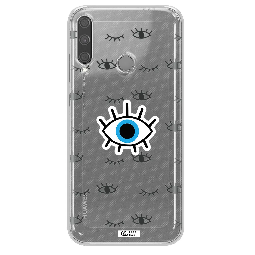 A Blue Eye With Black Eyeballs And Eyelashes Huawei P40 Lite E Clear Tpu Case