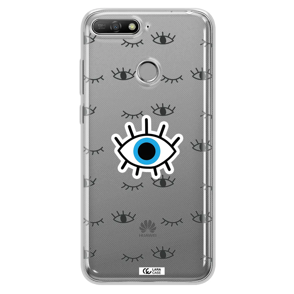 A Blue Eye With Black Eyeballs And Eyelashes Huawei Y6 Prime 2018 Clear Tpu Case