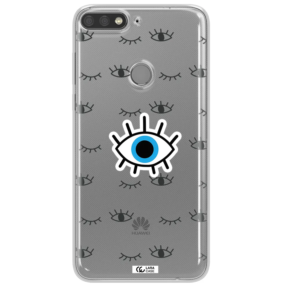 A Blue Eye With Black Eyeballs And Eyelashes Huawei Y7 Prime 2018 Clear Tpu Case
