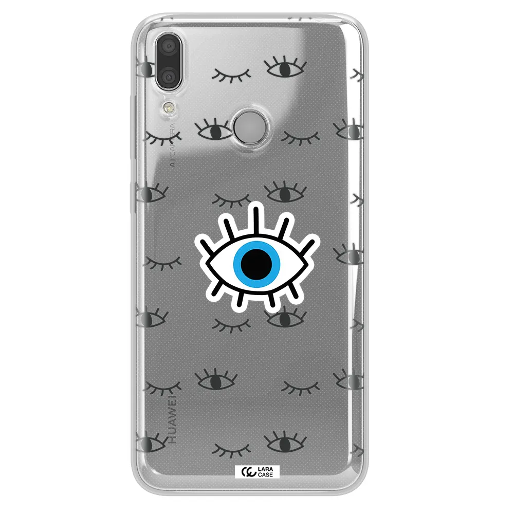 A Blue Eye With Black Eyeballs And Eyelashes Huawei Y9 2019 Clear Tpu Case