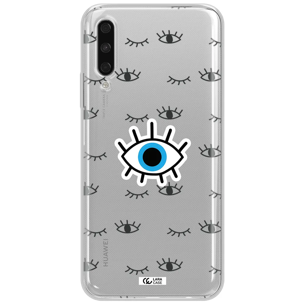 A Blue Eye With Black Eyeballs And Eyelashes Huawei Y9S Clear Tpu Case