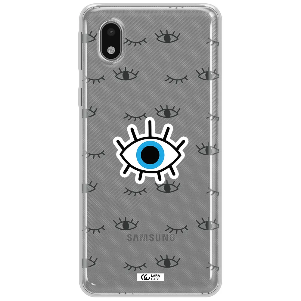 A Blue Eye With Black Eyeballs And Eyelashes Samsung A01 Core Clear Tpu Case