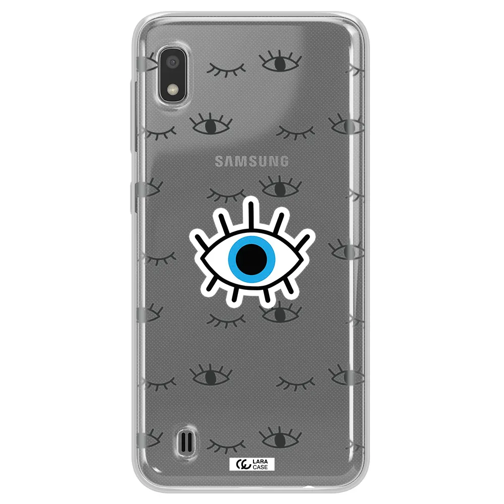 A Blue Eye With Black Eyeballs And Eyelashes Samsung A10 Clear Tpu Case