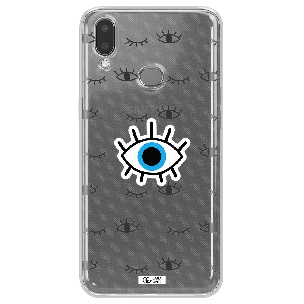 A Blue Eye With Black Eyeballs And Eyelashes Samsung A10S Clear Tpu Case
