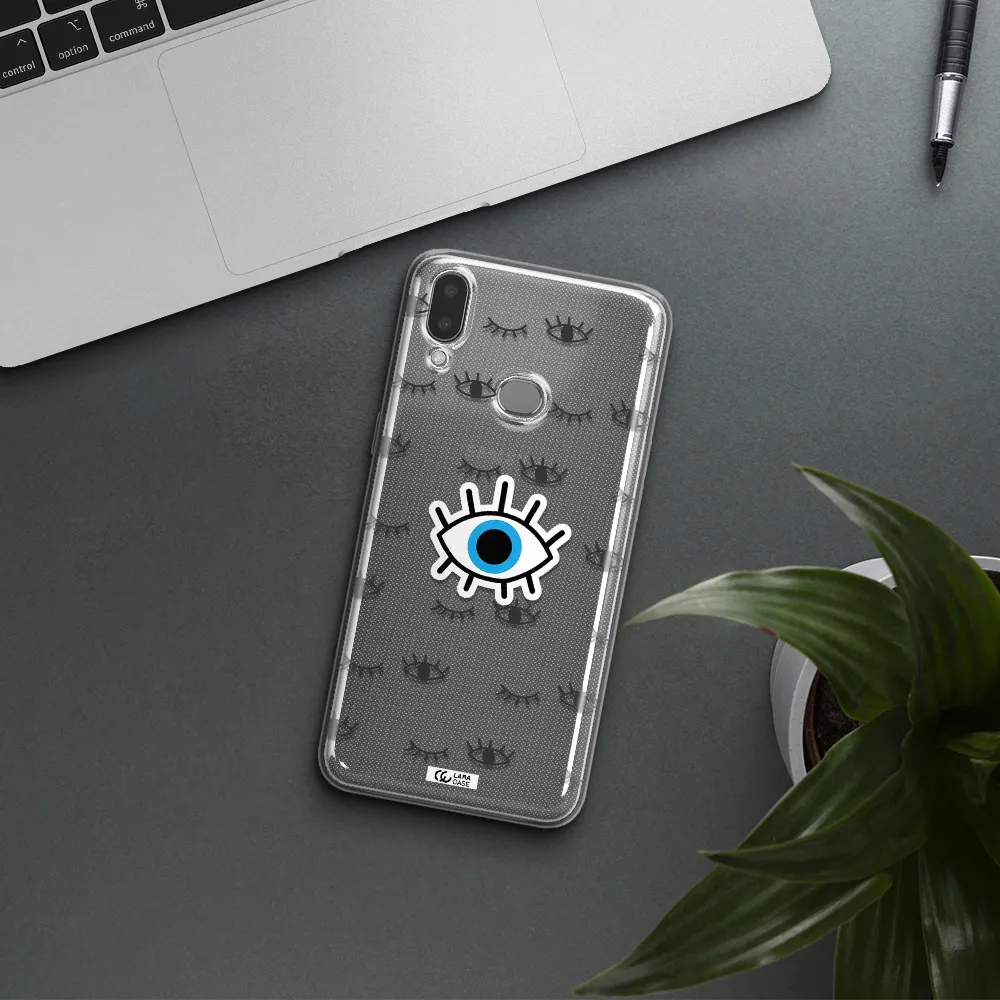 A Blue Eye With Black Eyeballs And Eyelashes Samsung A10S Clear Tpu Case