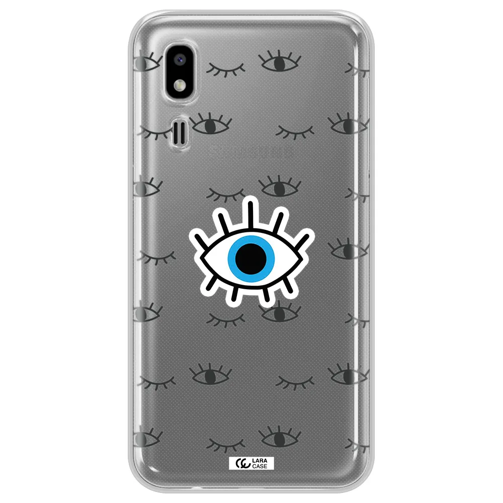 A Blue Eye With Black Eyeballs And Eyelashes Samsung A2 Core Clear Tpu Case