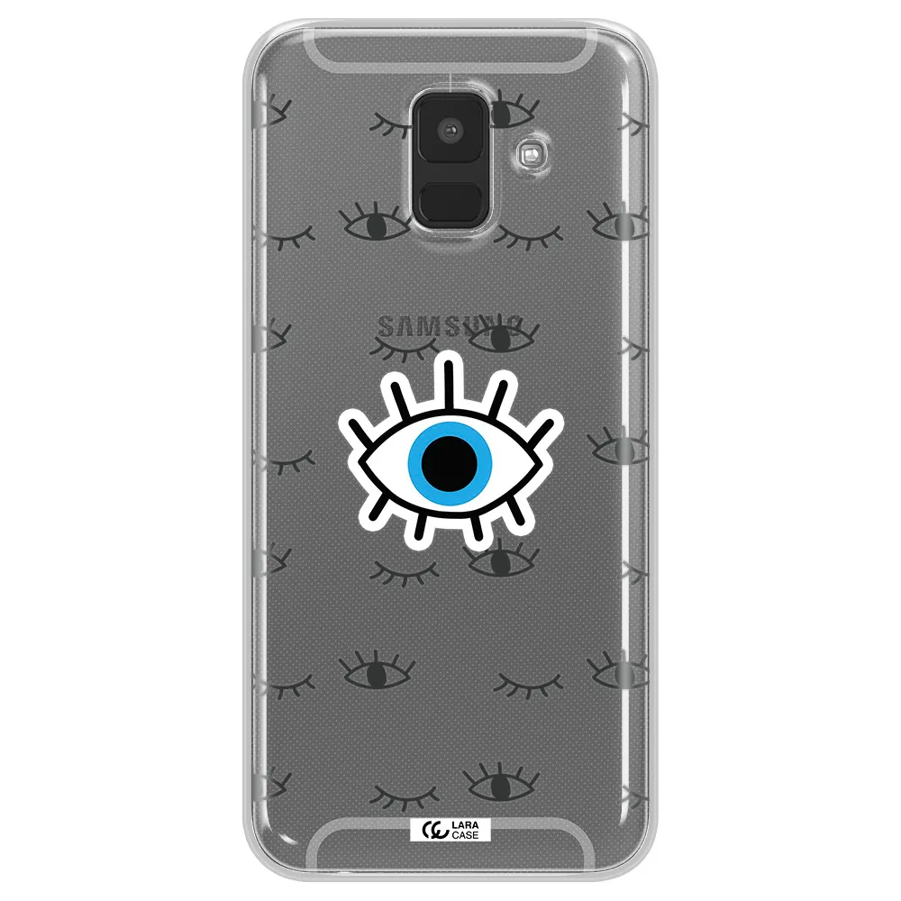 A Blue Eye With Black Eyeballs And Eyelashes Samsung A6 Clear Tpu Case