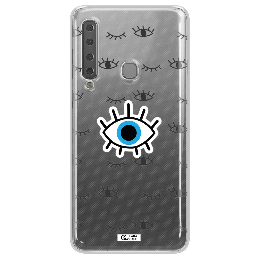 A Blue Eye With Black Eyeballs And Eyelashes Samsung A9 2018 Clear Tpu Case
