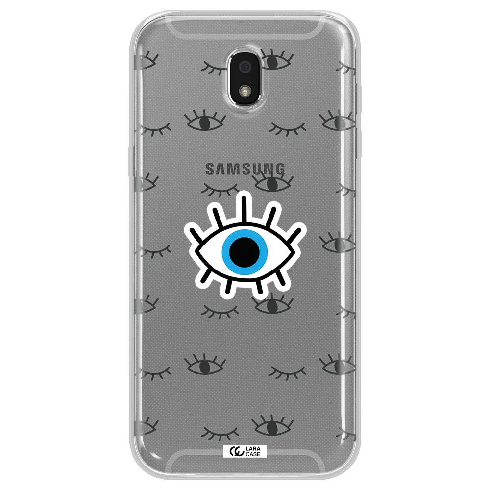 A Blue Eye With Black Eyeballs And Eyelashes Samsung J5 2017 Clear Tpu Case