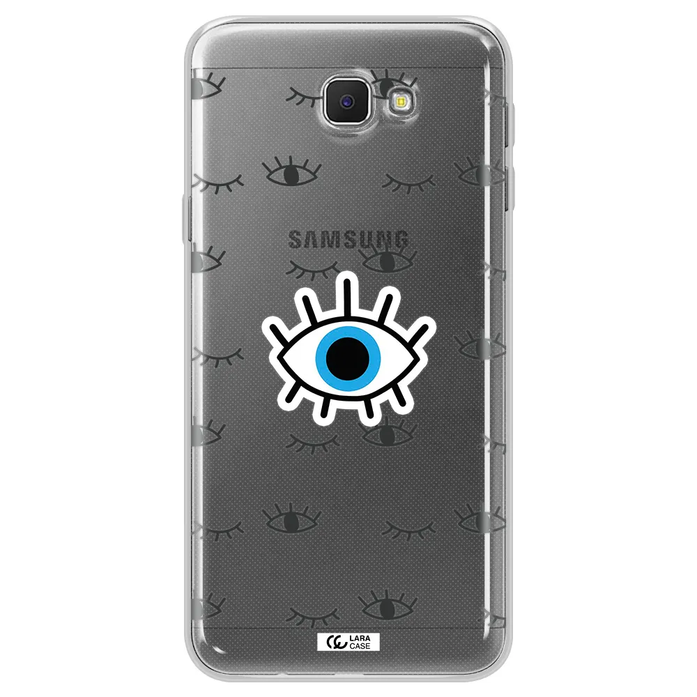 A Blue Eye With Black Eyeballs And Eyelashes Samsung J5 Prime Clear Tpu Case