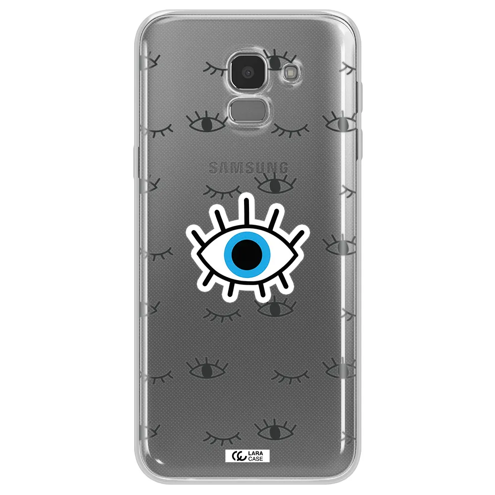 A Blue Eye With Black Eyeballs And Eyelashes Samsung J6 Clear Tpu Case
