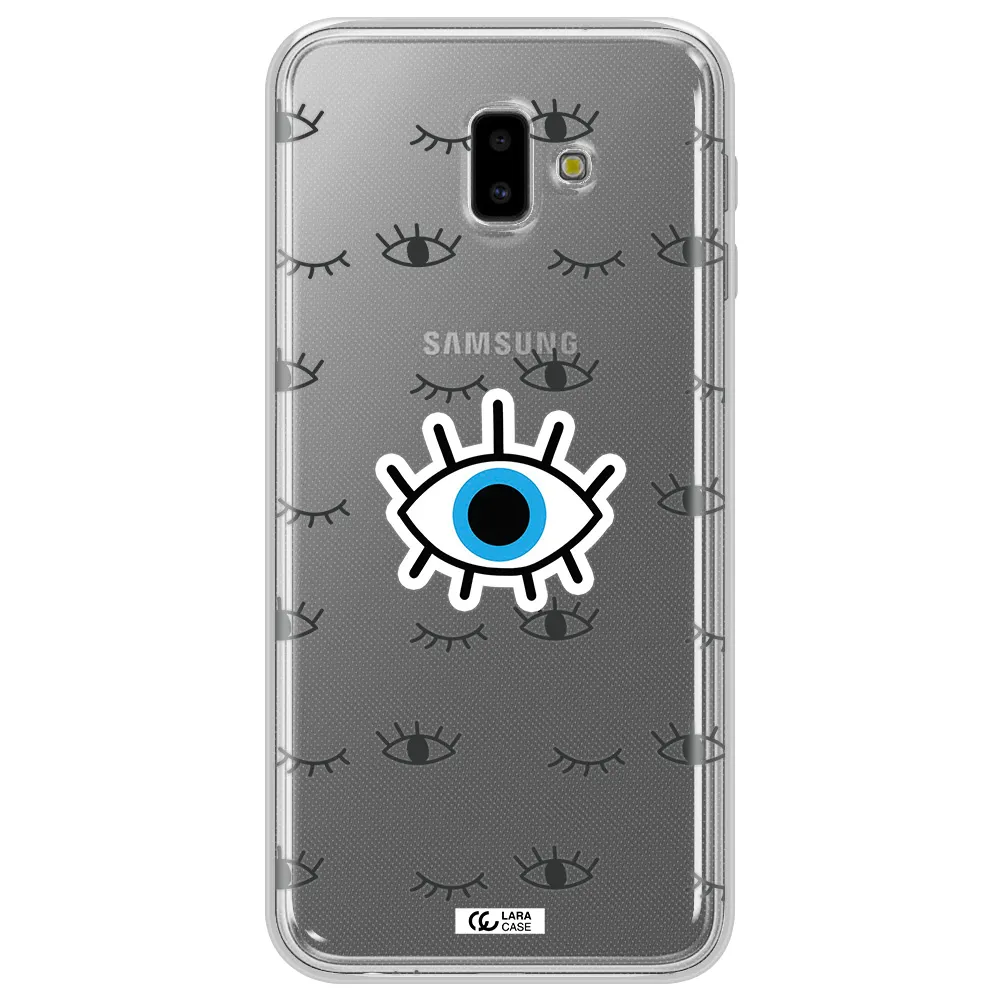 A Blue Eye With Black Eyeballs And Eyelashes Samsung J6 Plus Clear Tpu Case