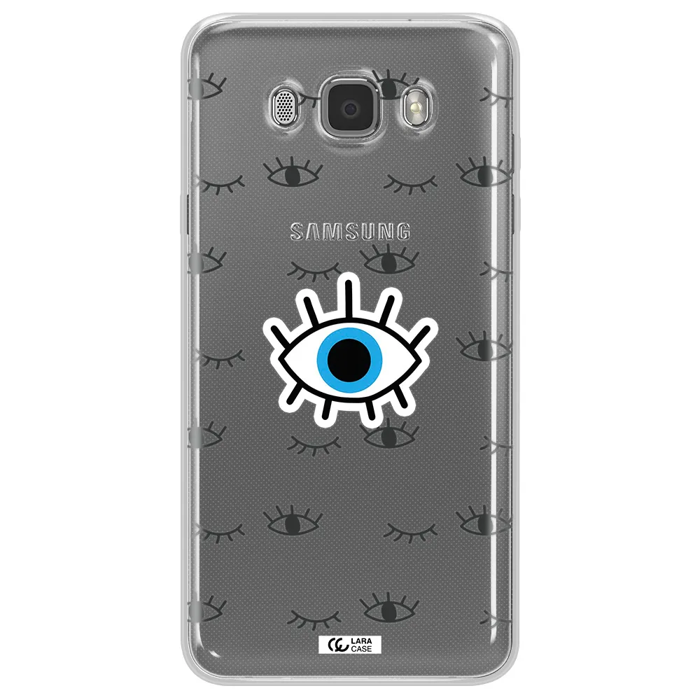 A Blue Eye With Black Eyeballs And Eyelashes Samsung J7 2016 Clear Tpu Case