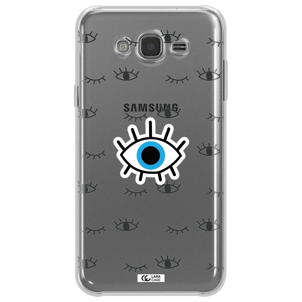 A Blue Eye With Black Eyeballs And Eyelashes Samsung J7 Clear Tpu Case