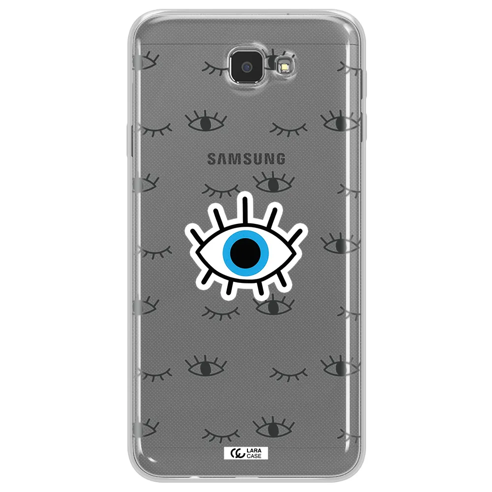 A Blue Eye With Black Eyeballs And Eyelashes Samsung J7 Prim Clear Tpu Case