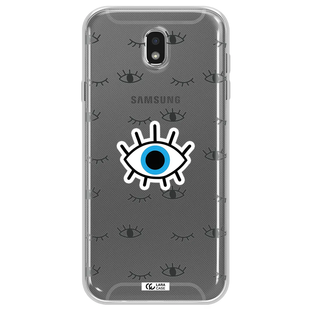 A Blue Eye With Black Eyeballs And Eyelashes Samsung J7 Pro Clear Tpu Case