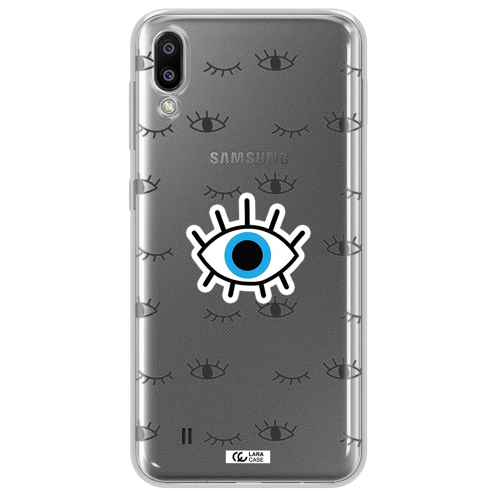 A Blue Eye With Black Eyeballs And Eyelashes Samsung M10 Clear Tpu Case