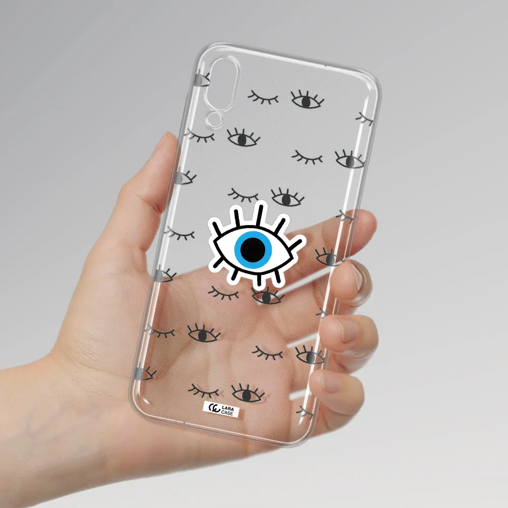 A Blue Eye With Black Eyeballs And Eyelashes Samsung M10 Clear Tpu Case