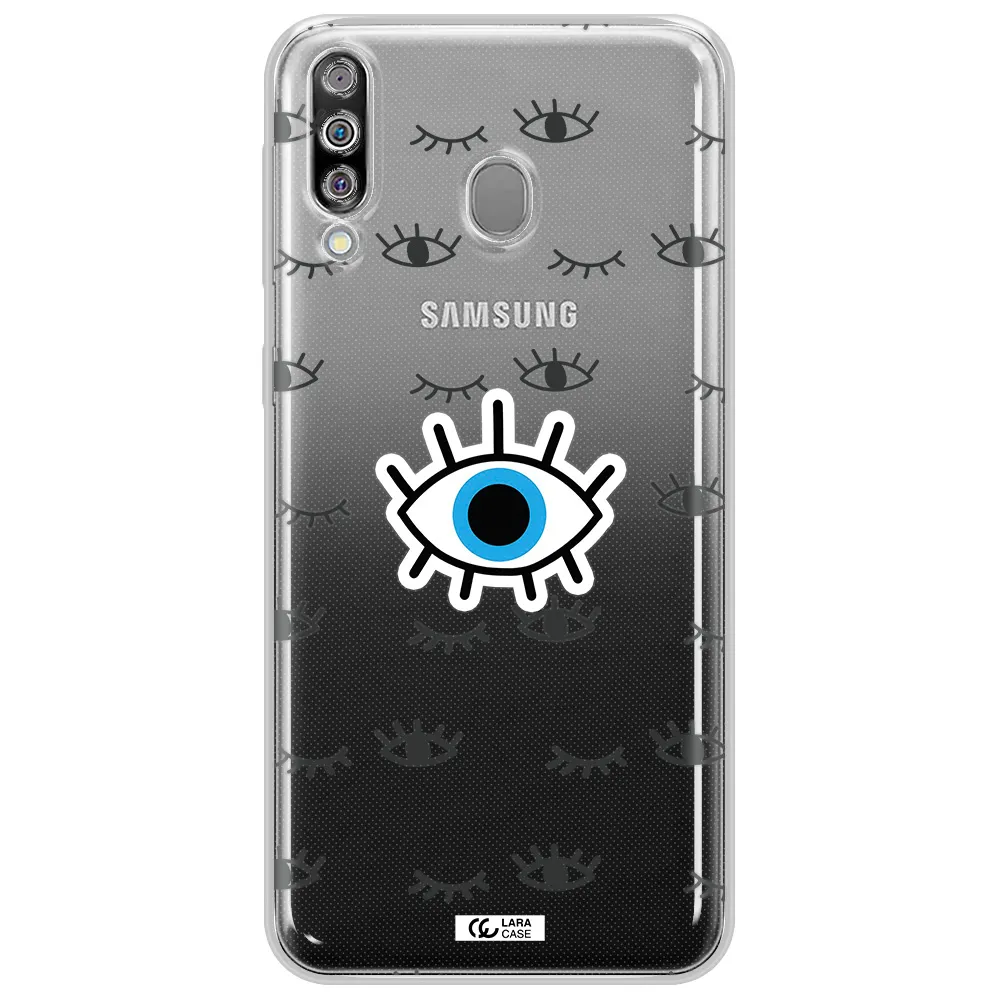 A Blue Eye With Black Eyeballs And Eyelashes Samsung M30 Clear Tpu Case