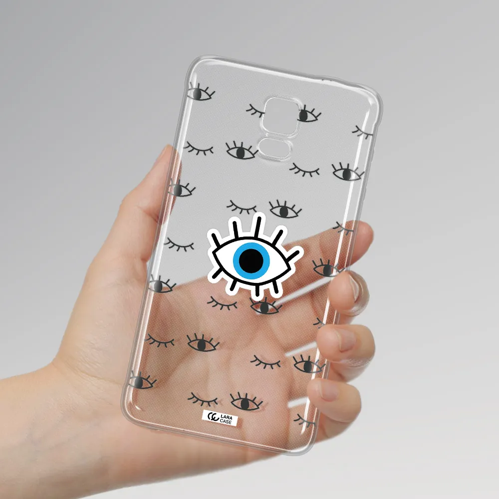 A Blue Eye With Black Eyeballs And Eyelashes Samsung Note 4 Clear Tpu Case