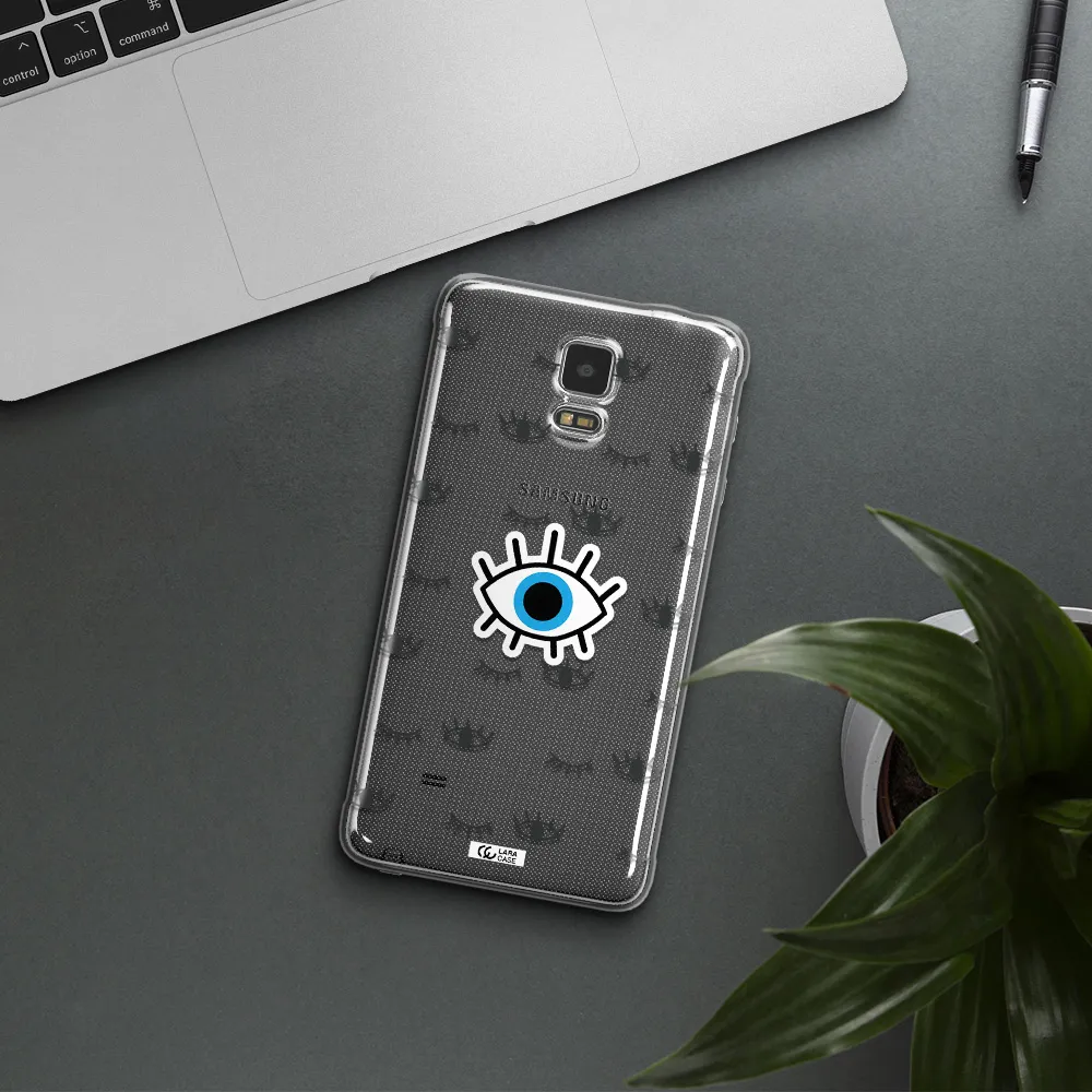 A Blue Eye With Black Eyeballs And Eyelashes Samsung Note 4 Clear Tpu Case