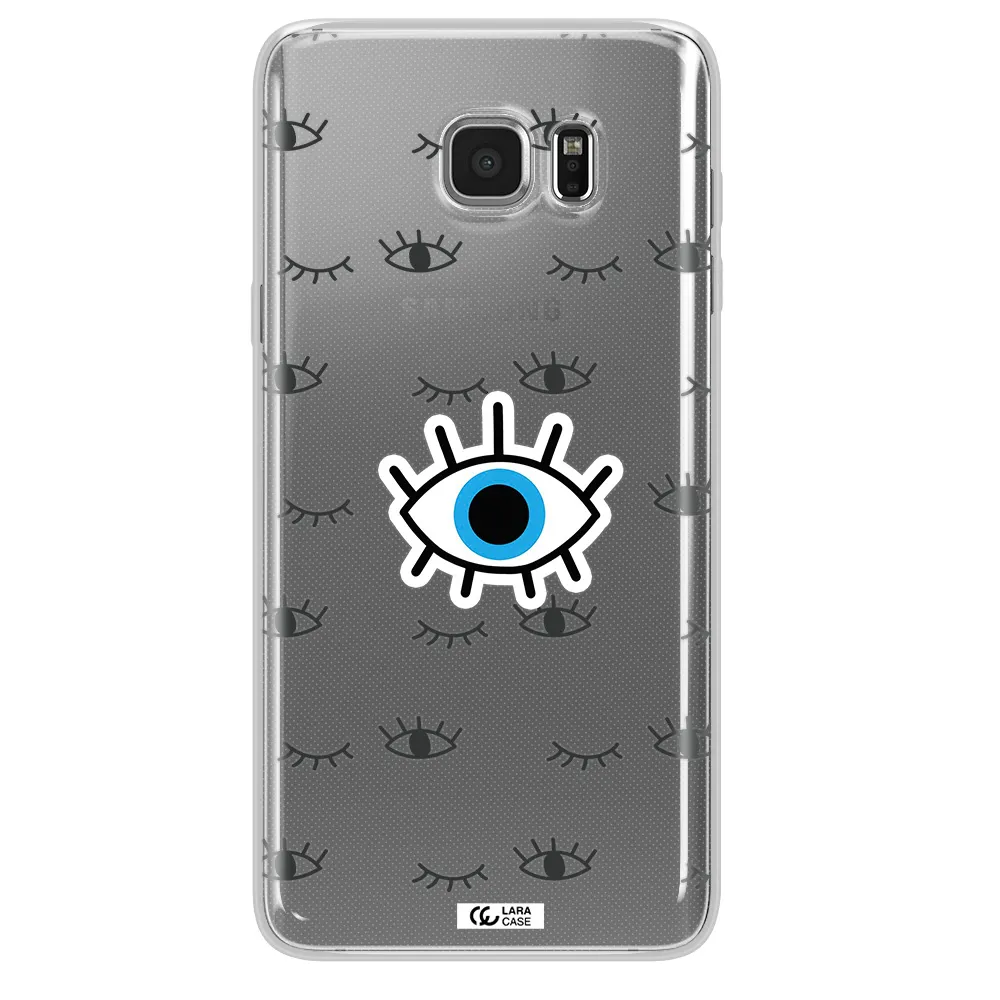 A Blue Eye With Black Eyeballs And Eyelashes Samsung Note 5 Clear Tpu Case