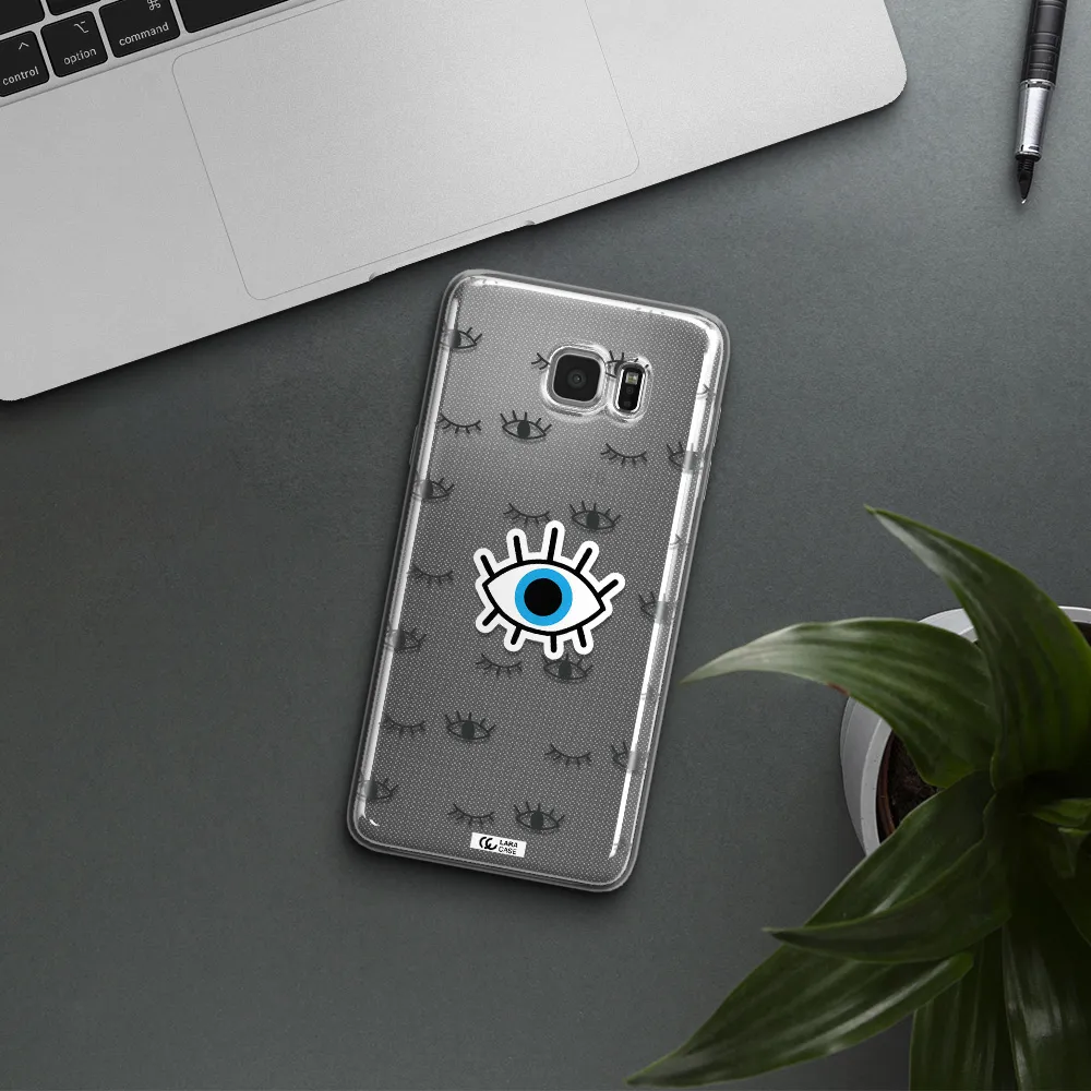 A Blue Eye With Black Eyeballs And Eyelashes Samsung Note 5 Clear Tpu Case