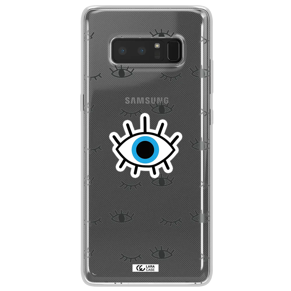 A Blue Eye With Black Eyeballs And Eyelashes Samsung Note 8 Clear Tpu Case