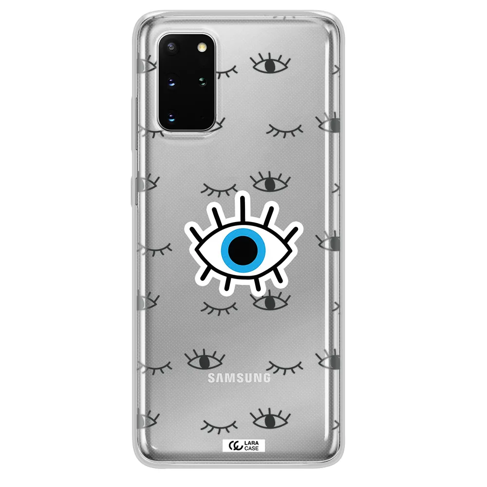 A Blue Eye With Black Eyeballs And Eyelashes Samsung S 20 Plus Clear Tpu Case