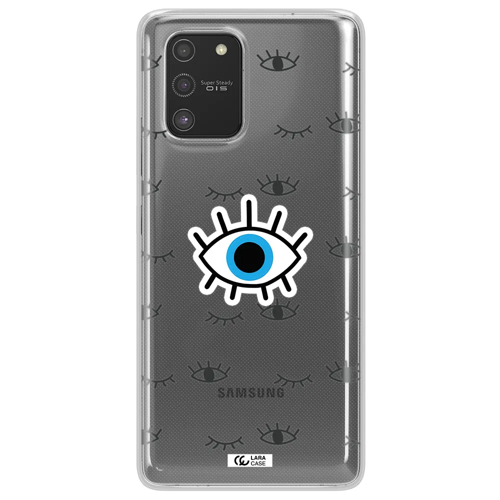 A Blue Eye With Black Eyeballs And Eyelashes Samsung S10 Lite Clear Tpu Case