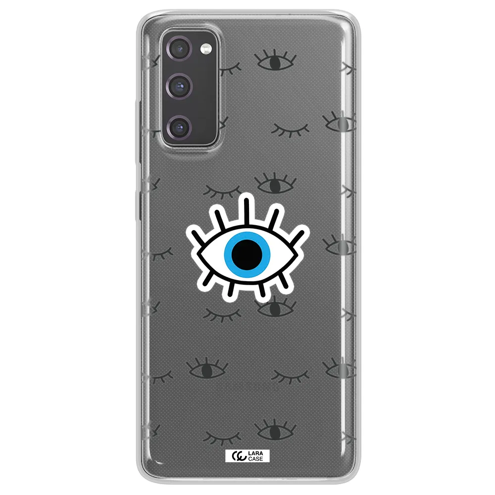 A Blue Eye With Black Eyeballs And Eyelashes Samsung S20 Fe Clear Tpu Case