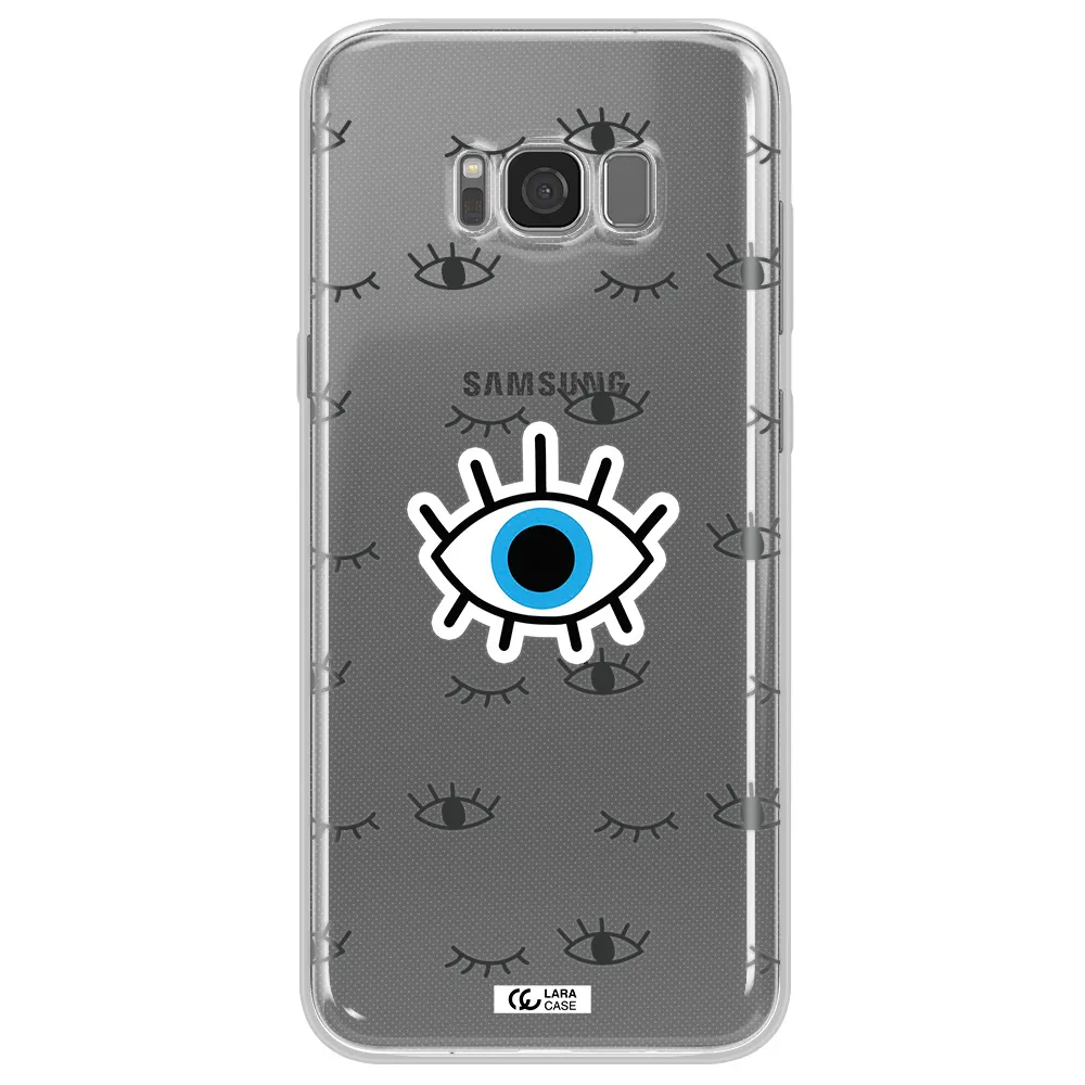 A Blue Eye With Black Eyeballs And Eyelashes Samsung S8 Plus Clear Tpu Case