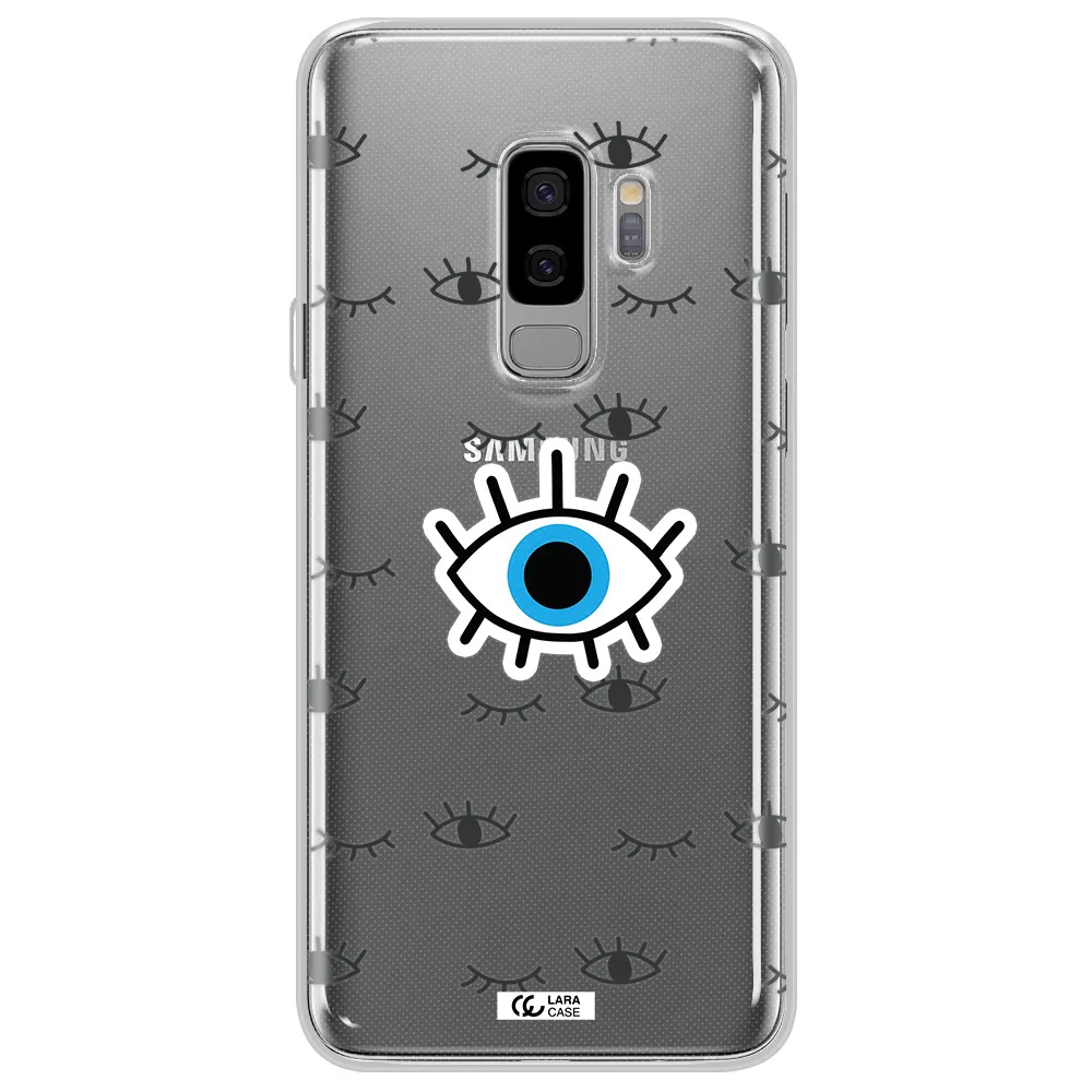 A Blue Eye With Black Eyeballs And Eyelashes Samsung S9 Plus Clear Tpu Case