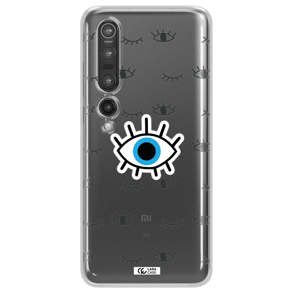 A Blue Eye With Black Eyeballs And Eyelashes Xiaomi Mi 10 Pro Clear Tpu Case