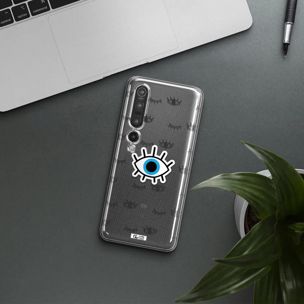 A Blue Eye With Black Eyeballs And Eyelashes Xiaomi Mi 10 Pro Clear Tpu Case
