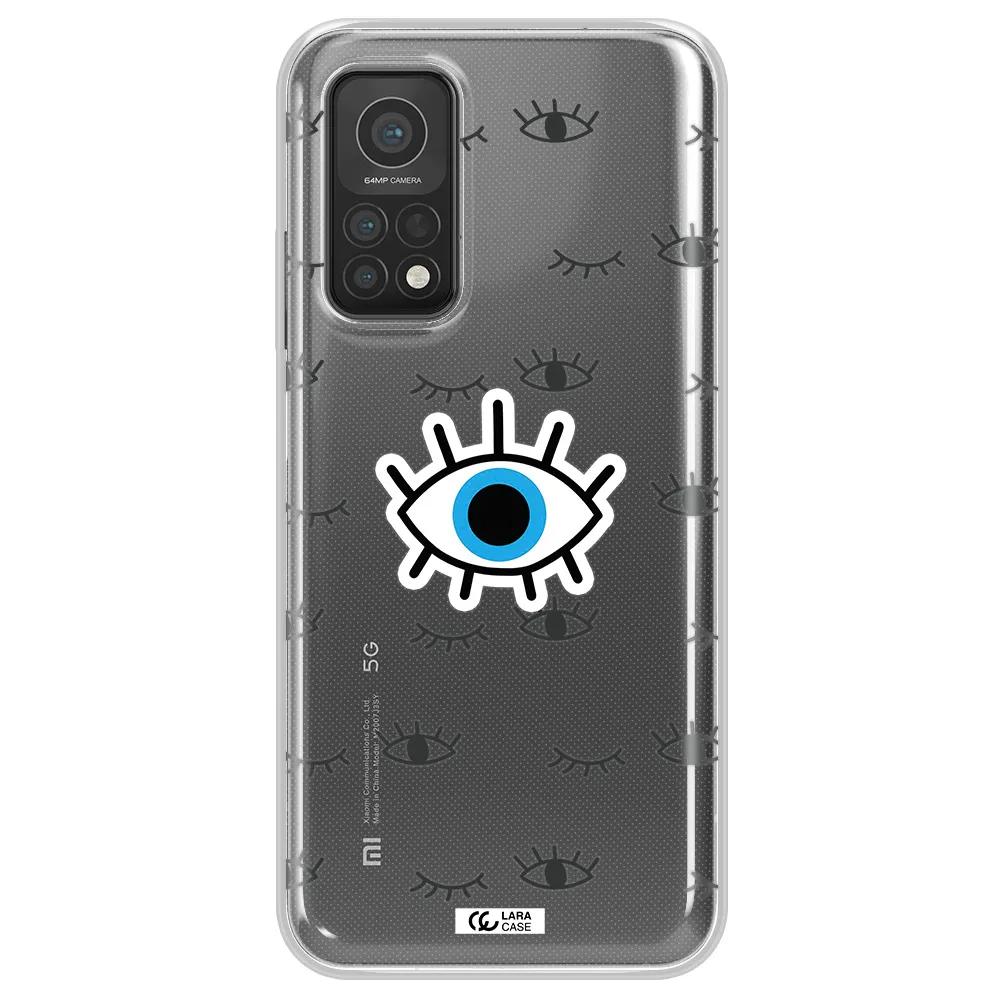 A Blue Eye With Black Eyeballs And Eyelashes Xiaomi Mi 10T Clear Tpu Case