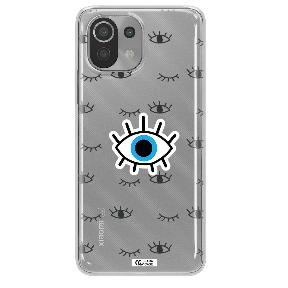 A Blue Eye With Black Eyeballs And Eyelashes Xiaomi Mi 11 Lite Clear Tpu Case