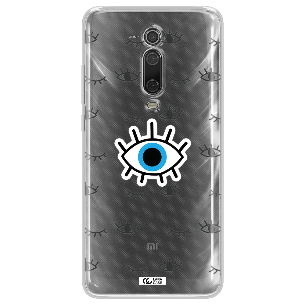 A Blue Eye With Black Eyeballs And Eyelashes Xiaomi Mi 9T Clear Tpu Case