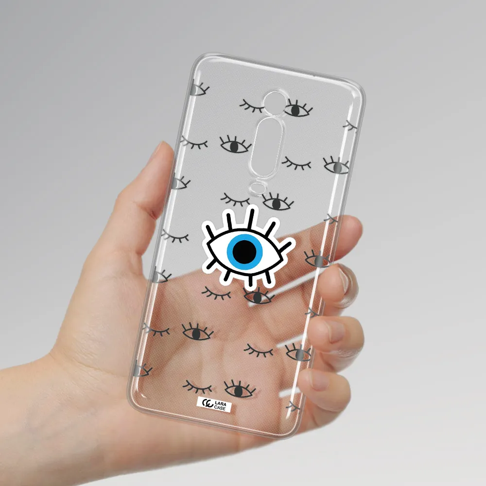 A Blue Eye With Black Eyeballs And Eyelashes Xiaomi Mi 9T Clear Tpu Case