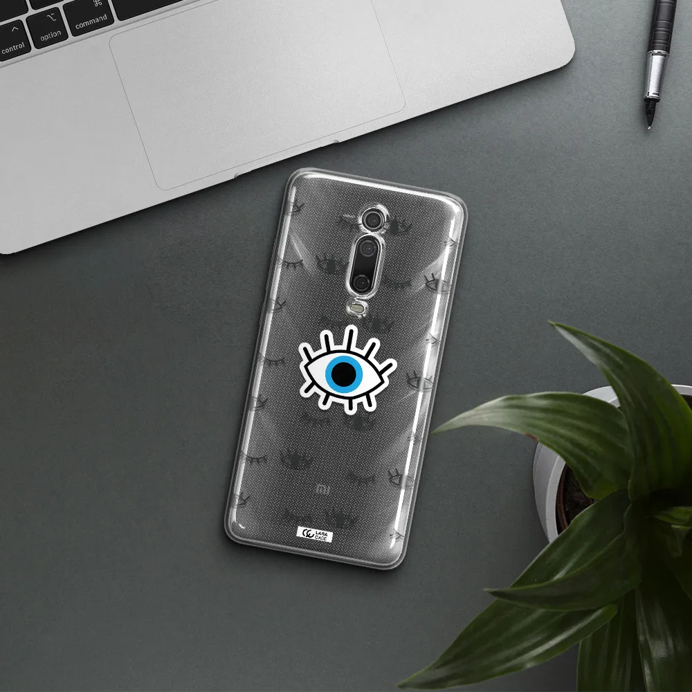 A Blue Eye With Black Eyeballs And Eyelashes Xiaomi Mi 9T Clear Tpu Case