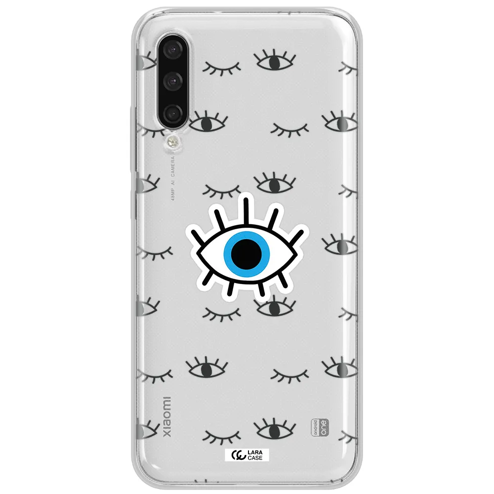 A Blue Eye With Black Eyeballs And Eyelashes Xiaomi Mi A3 Clear Tpu Case