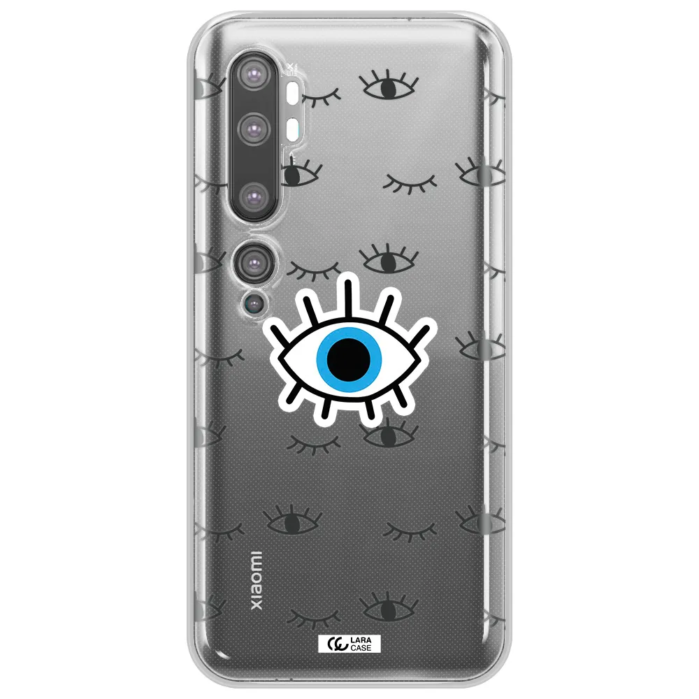 A Blue Eye With Black Eyeballs And Eyelashes Xiaomi Mi Note 10 Clear Tpu Case
